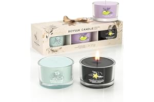 BOYUJK Candele Profumate Idee Regalo Donna | Set Candele Profumate per Sollievo L'ansia | 3 Candele Votive Profumate | Candele Profumate Bomboniere Regalo Donna (Collezione di Regali Speciale)