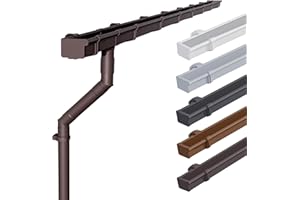 INEFA Juego de canalones casa de jardín, 68mm canalón de caja 2x4mmarrón oscuro canalones de lluvia PVC para tejado de pent,made in Germany