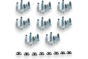 BricoShopping GANCIO PER ZOCCOLO DA CUCINA UNIVERSALE IN METALLO CLIP PER PIEDINI DELLA ZOCCOLATURA E ZOCCOLINO DI ALLUMINIO MONTAGGIO A SCATTO TIPO MOLLE O DA AVVITARE BATTISCOPA MOBILE 8 PEZZI