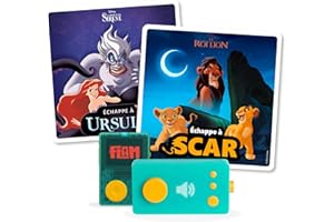 Lunii – Pack 2 Livres Audio Disney interactifs – Ma Fabrique à Histoires - Défi Vilain : Echappe à Scar + Echappe à Ursula – 1h05- Livre Audio pour Enfant dès 5 Ans - Boîte à Histoires Lunii