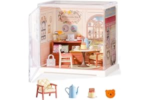 Rolife Super Creator DIY Miniature House Kit Model Kits for Adults to Build Home Desk Bookshelf Decoration Craft Kits for Adults Gift Idea For Girls Boys Kids (Honey Tea Lounge)