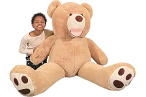 Bananair - Peluche Géante 160 cm Fabriqué en France - Nounours Doux et Moelleux, Câlins Assurés - Peluche Ours XXL, Idéal Cadeau, Déco Chambre (Beige)