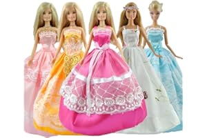 Fat-catz-copy-catz 3x Fashion Doll's Ball Gown Evening Wedding Fairy Princess Dresses & 3 Pairs of Shoes Boots Suitable for 11" Dolls