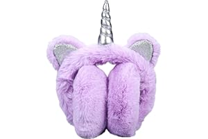 IHCEMIH Paraorecchie da Donna Bambina Fluffy Peluche Pieghevoli per Ragazze Bambini Unicorno Scaldaorecchie Termiche Protezione dal Vento Freddo Unisex Moda Accessori Esterno di Inverno per Sci Corsa