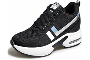 AONEGOLD Sneakers Donna Zeppa Scarpe da Ginnastica Sportive Running Fitness Casual Tacco Zeppa 8.5 CM