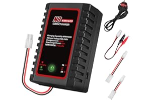 HTRC N8 NiMH Charger for 2-8s Nimh/NiCD Battery Pack(2.4V 3.6V 4.8V 6V 7.2V 8.4V 9.6V) of Airsoft RC Car RC Boat Drone,RC Charger for NiMH/NiCD Battery Pack with Standard/Mini Tamiya Connector