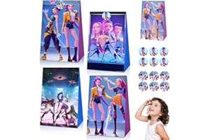 YISKY Sacs cadeaux de Demon en papier, 12 Pièces Sacs Cadeaux pour Bonbons, Kp0p dem0n hun-ters sacs de fête, Sachet Cadeau Anniversaire Enfant, Papier Bonbons Cadeau Dessin Animé, pour Anniversaire, Noël