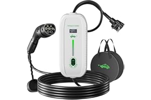 Yigowyigo EV Charger Cable Type 2 to 3 Pin Plug, 6/8/10/13A Adjustable Electric Car Charger Max. 3.3kW, 1-12 Hours Delayed Type 2 Charging Cable 3 Pin LED indicator, for Type 2 EVs&PHEVs (8M)