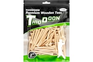 THIODOON Golf-Tees, weniger Reibung, Holz-Tees, Training für Golfspieler, professionelle Golf-Tees aus Naturholz, 100 Stück