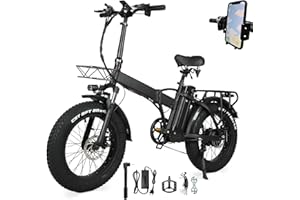 TODIMART Fat Bike Elettrica Pieghevole, Batteria da 48 V 15 Ah, Mountain Bike Per Adulti da 20 * 4 Pollici, Durata Della Batteria 60-80 km, Sia Uomini Che Donne Possono Usare (Y20-GW20-RX20-J26)…