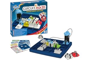 ThinkFun - 76341 - Circuit Maze -- das spannungsgeladene Logikspiel von ThinkFunk für Jungen und Mädchen ab 8 Jahren. Stromkreis mit LED-Lichtern und Schalter.