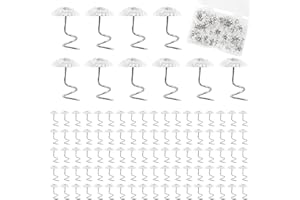 LOGHOHU 100 Pcs Clear Bed Skirt Pins Strong Hold Upholstery Tacks Headliner Upholstery Pins Twist for Fixing Slipcovers Bed skirts Furniture Drapery Quilt Fabrics In Place
