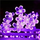 ZVO Catena Luminosa Esterno, 7M 50 LED Fata dei Fiori a Solare, Luci a Stringa Fiori da Giardino all'aperto, 8 Modalità Lampa