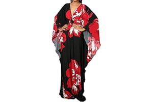 Bsubseach Women Ethnic Print Kaftan Beach Dress Plus Size Swimsuit Cover Up