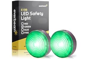 Everbeam Luces de Seguridad LED E100 para Caminar de Noche o para la Bicicleta. Luz LED Waterproof Genial para Correr, pasear al Perro o Hacer Kayak. con Clip y Correas de sujeción - Pack de 2