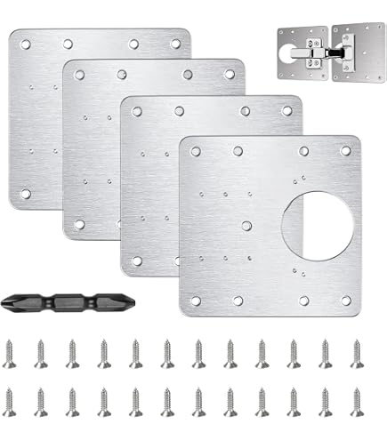 8pcs Plaque De Réparation De Charnière, Reparation Charniere Porte Installation Facile Kit De