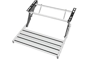 NadineDutol 55 cm, montaggio manuale, gradini di ingresso in lega di alluminio, passo, camper da viaggio, campeggio, in acciaio inox, per camper e camper