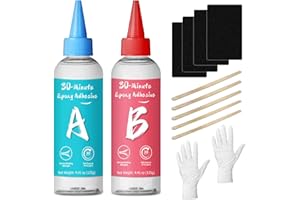 LAMXIN 30 Minute Epoxy Resin Glue 8.8oz, Tough Durable Clear Epoxy Glue Fast Repair, 2 Part Epoxi Adhesives Quick Cure Clear for Metal, Wood, Plastic, Glass, Ceramic