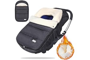 Orzbow Sacco Ovetto Neonato Invernale, Universale Sacco Nanna Ovetto Invernale con Collare Regolabile, Calda Fodera in Vello Coral, Staccabile e Lavabile in Lavatrice (Grigio Scuro)