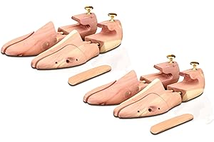 Langer & Messmer 2 Pairs of Red Cedar Shoe Trees (for men and ladies), Red Cedar Shoehorn including, The Original