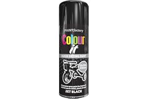 PAINTFACTORY 400ml Colour IT Jet Black Gloss All Purpose Household Spray Paint for Metal Wood Plastic