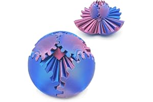 JIE XING CUN Gear Ball, 3D Printed Gear Ball Puzzle Cube Fidget Toy, Steampunk Spinning Miracle Fidget Gear Ball, Stress and Anxiety Relief Toy, Adult and Child Stress Relief Sensory Toy (Gradient color F)
