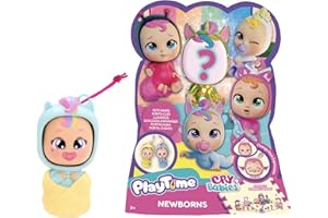 CRY BABIES PLAYTIME Nuovi Portachiavi Neonati da Collezionare con Faccette Cambianti e Coperta in Silicone Bambini dai 3 Anni in Su