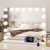 YU YUSING Hollywood Lighted Makeup Mirror, 15 LED Lights Dimmable, 3 Modes, Bathroom Mirror, Wall Mirror, Wall Mirror with 10