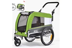 PAPILIOSHOP ZETA Rimorchio Carrello per il Trasporto in Bici del tuo Cane Passeggino Animali Domestici in 3 Taglie
