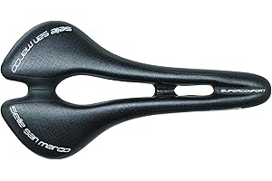 SELLE ITALIA Selle San Marco ASPIDE Supercomfort Dynamic - Sillín para Bicicleta Gravel, con Asiento Estrecho y Mayor Acolchado de Gel, Forma Curva y Raíl de Aleación de Acero - Talla L2, Negro