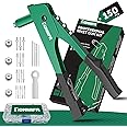 Professional 4-in-1 Rivet Gun Set with 150 Rivets and 4pcs HSS Drill bits,Pop Riveter with 4 Sizes Interchangeable Nosepieces(3/32",1/8",5/32",3/16") Manual Riveting Tool for Metal, Wooden and Plastic