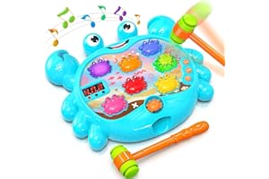 Hot Bee Toys for 3+ Kids - Boy's Sound & Light Hammering Pounding Toy - Whack A Mole Game