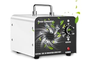 VIVIHEYDAY Ozongenerator 60000mg/Std Ozongerät für 400㎡,Tragbar O3 Ozon-Luftreiniger Ozongerät mit 120 Min Timer,Geruchskiller Geruchsneutralisierer für Zimmer, Büro, Garage, Autos, Rauch und Haustiere