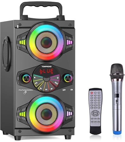 Mars Gaming MSB0 - Altoparlante portatile Bluetooth da 10 W (USB, Micro SD, RGB Flow, Karaoke