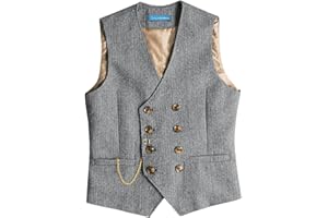 Solovedress Mens Vintage Wolle Anzugweste Regular Fit Weste Anzug Weste für Hochzeit Groomsmen