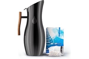 Invigorated Water pH Vitality - Carafe de filtration d'eau en acier inoxydable de 1900 ml, pour réduire le plomb et autres métaux lourds