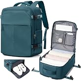 Suradar Travel Backpack 40x30x20 Airplane Cabin for Ryanair Peacock Blue | Airplane Cabin Travel Backpack 40x30x20 with Shoe