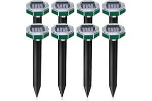 Jokresty Solar Mole Repellent - 8 Pack Ultrasonic Mole Repeller With Waterproof,Solar-Powered Mole Spikes,Gopher,Vole,Snake,Mole Control For Garden,Lawn,Yards