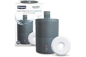 STARWAX - Absorbeur d'Humidité et Tablette Absorbante 500g - Absorbe l'Humidité et Evite les Moisissures - Gris -Anti Odeur - Sans Bruit - 1 Tablette Traite 25m² durant 3 mois