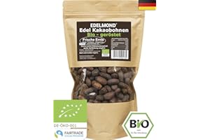 ‎EDELMOND Geröstete Kakaobohnen FAIR TRADE & Cadmium Anlalysiert / 750 g frische Bio Röstung / Edelmond AAA Edelkakao
