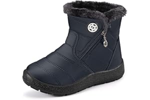 KVbabby Niños Botines Zapatos Botas de Nieve Invierno Fur Calentar Botas Al Aire Libre Boots Anti-Deslizante Zapatos Botas de Trabajo