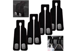 KYYGKY 4 Stück Autositz Doppelhaken Rückenhaken Auto Lagerung Haken Versteckt Aufbewahrungshaken Autositzlehne Schwarz Universal Auto Haken Rücksitz Kopfstütze Haken für Autositz Handtaschenhalter