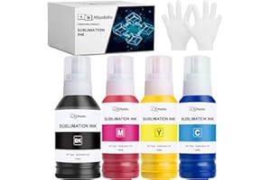 Msudoku 440ML Sublimationstinte für Epson EcoTank 104 102 ET-2870 ET-4810 ET-4800 ET-2815 ET-2810 ET-2820 ET-2830 ET-2850 ET-2856 EcoTank Drucker für Heat Transfer T-Shirts Keramik Tumbler(4 Pack)