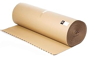 TELECAJAS.COM TELECAJAS | Rollo Cartón Ondulado 90 cm x 25 m | Kraft Reforzado y Resistente | Protector Ecológico para Embalaje, Mudanzas, Suelos y Trabajos de Pintura