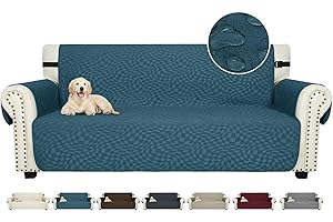 CHELZEN Latest Water Repellent Sofa Covers 3 Seater Non-Slip Sofa Slipcovers for Kids Dogs Pets Couch Cover Furniture Protector with Elastic Straps (Teal, 3 Seater)