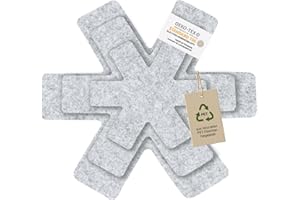 MIQIO Protector de Sartenes | Protección Apilable para Sartenes, Ollas, Cuencos y Otros Utensilios de Cocina | Juego de 6 | 2 x 38 cm, 2 x 35 cm, 2 x 26 cm de Diámetro