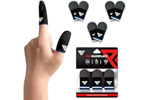 Progameplays Finger Sleeves for Gaming, Pubg Cod Mobile Phone, Breathable, Anti Sweat, Anti Dryness, Gaming Phone Compatible, Ultra Sensitive Finger Gloves (Hybrid Mixed) (Hybrid Blue)