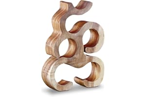 Kinaree 40 cm Holz Weinregal für 6 Flaschen aus Akazie (Suar) Massivholz Natur