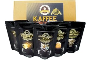 ‎C&T Kaffee Globetrotter - Echte Raritäten - Box (Ganze Bohne) - 5 Mal 100g Raritäten Spitzenkaffee - Werden Sie Zum Entdecker - Geschenk Set - Länder Kaffee aus aller Welt - Kaffeebohnen im Geschenkkarton