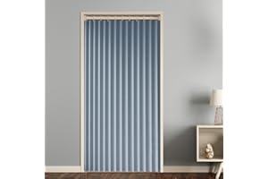 Momooda Blackout Door Way Privacy Curtain for and Closets Room Divider, Pleated Folding Invisible Magnetic Thermal Insulated Door Curtain, 1 Panel, Grey Blue, 31" x 79"